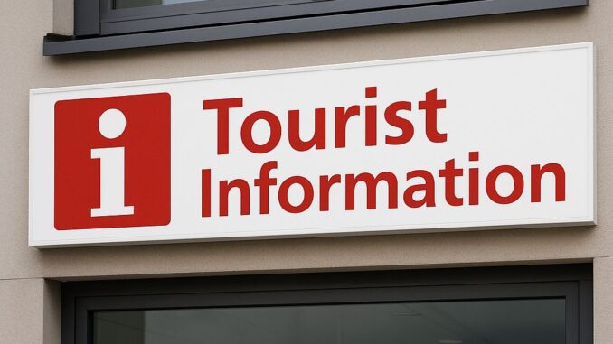 Touristeninformation am modernen Gebäude